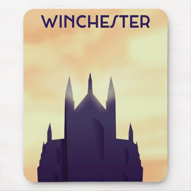 Mousepad cartaz de viagem da Catedral de Winchester impress (Frente)