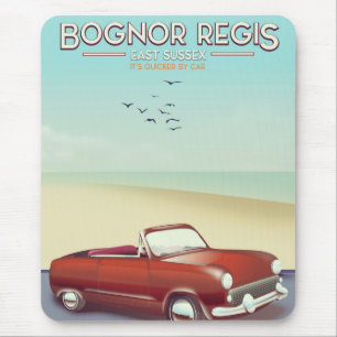 Mousepad Cartaz de viagem da costa vintage Bognor Regis