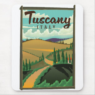Mousepad cartaz de viagem da Toscana Itália