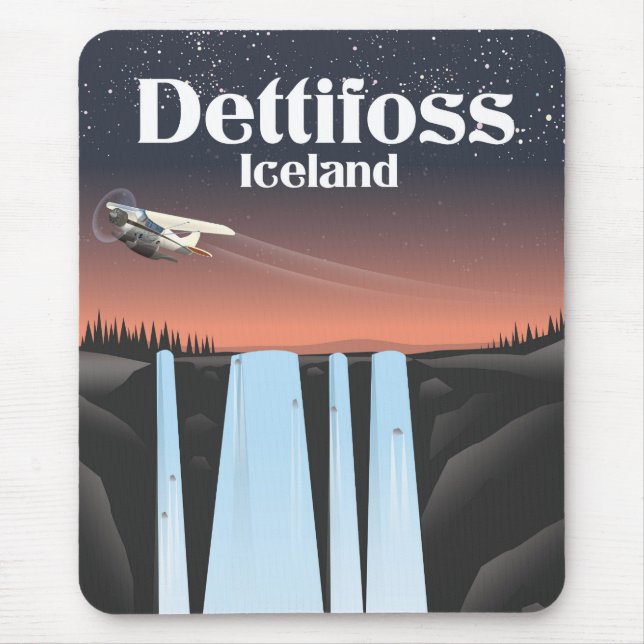 Mousepad Cartaz de viagem Dettifoss Islândia. (Frente)