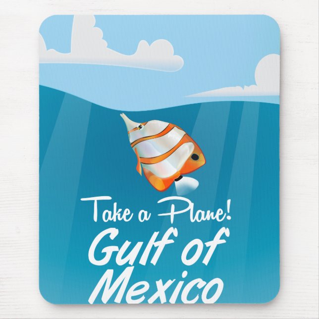 Mousepad cartaz de viagem do Golfo do México desenho animad (Frente)