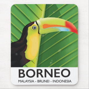 Mousepad Cartaz de viagem do tucano de Bornéu