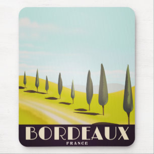 Mousepad Cartaz de viagem estilo vintage francês de Bordéus