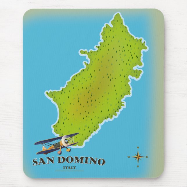Mousepad cartaz de viagem mapa da Itália Elba (Frente)