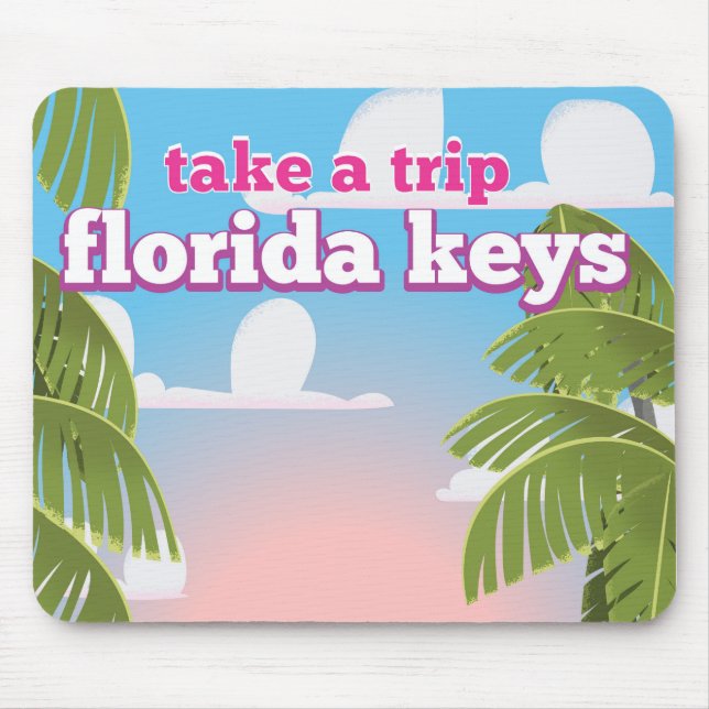 Mousepad Cartaz de viagem para Florida Keys (Frente)