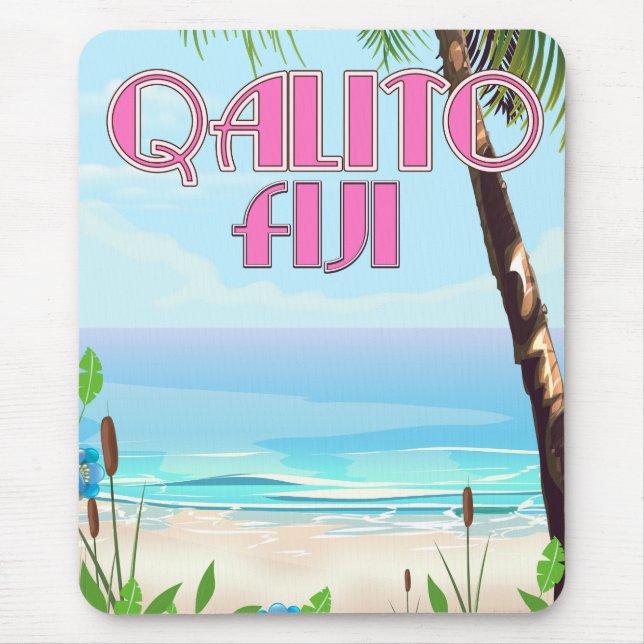 Mousepad Cartaz de viagem Qalito Fiji (Frente)