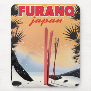 Mousepad Cartaz do viagem do japonês de Furano