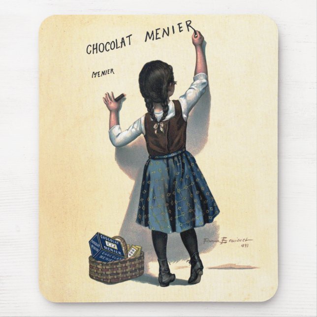 Mousepad Cartaz Francês Vintage Chocolat Menier Arte Bouiss (Frente)