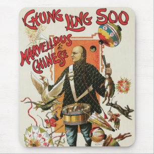 Mousepad Cartaz Mágico Antigo, Mágico Chung Ling Soo