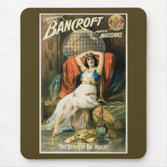 Mousepad Cartaz Mágico Vintage, Mágico Frederick Bancroft (Frente)