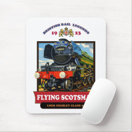 Mousepad Cartaz Retro da Locomotiva a Vapor Flying Scotsman