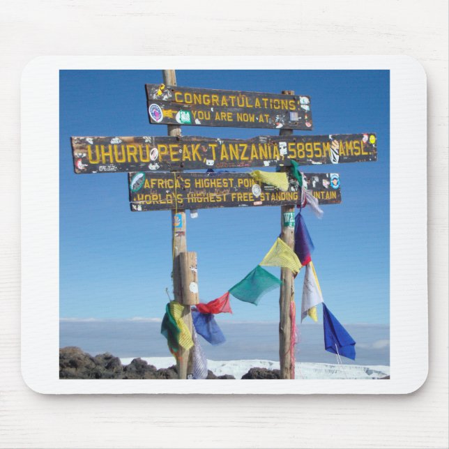 Mousepad Cartaz sobre a Cimeira do Kilimanjaro kenya (Frente)