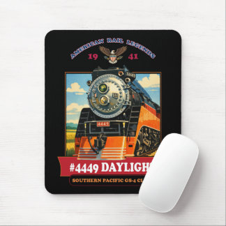 Mousepad Cartaz Vintage da Locomotiva a Vapor SP GS-4 em Lu