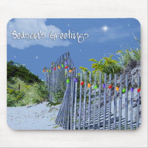 Mousepad Cartões de natal de Fronteira de Praia e Dunas