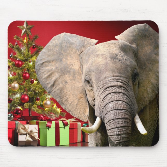 Mousepad Cartões de natal elefantes (Frente)
