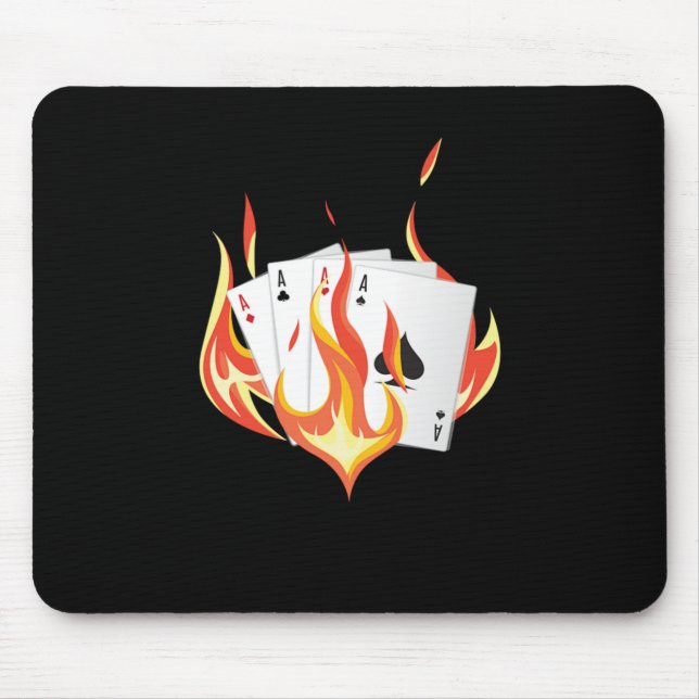 Mousepad Cartões De Poker Ace Flame Casino Jogador De Jogo  (Frente)
