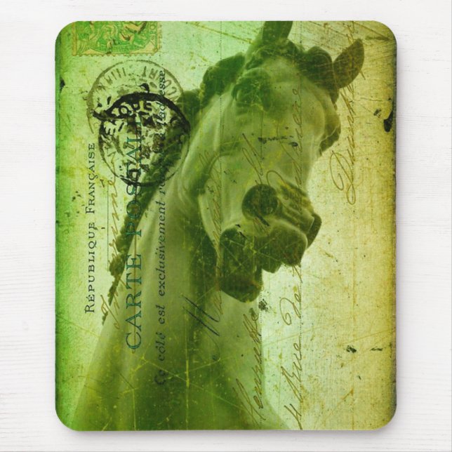 Mousepad Cartões postais semelhantes a cavalos Grunge (Frente)