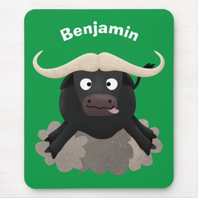 Mousepad Cartografia de búfalo com água corrente (Frente)