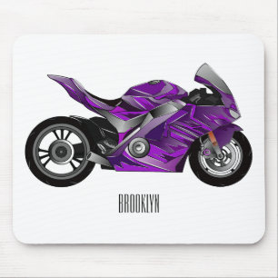 Mousepad Cartografia de motocicletas de esporte roxo