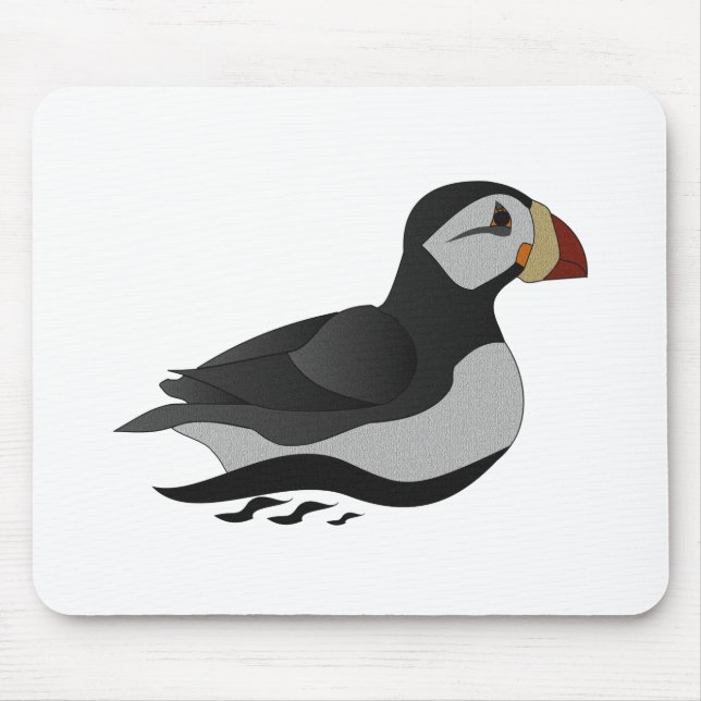 Mousepad Cartografia de Nadação de Puffin Cavalo Adorável (Frente)