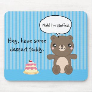 Mousepad Cartografia de ursinho kawaii engraçada piada de