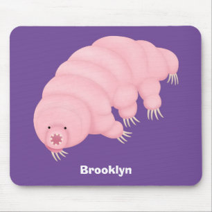 Mousepad Cartografia de ursos-d'água, cor-de-rosa-branca,