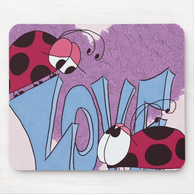 Mousepad Cartoon Adorable Ladybug Love (Frente)