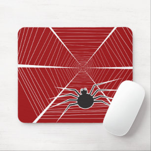Mousepad Cartoon Black Spider & Web Spooky Diversão Hallowe
