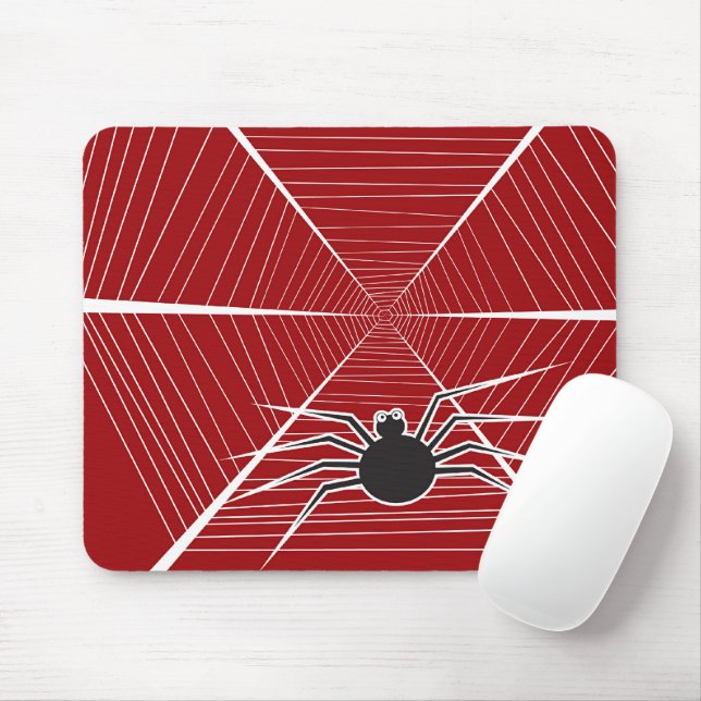 Mousepad Cartoon Black Spider & Web Spooky Diversão Hallowe (Com mouse)
