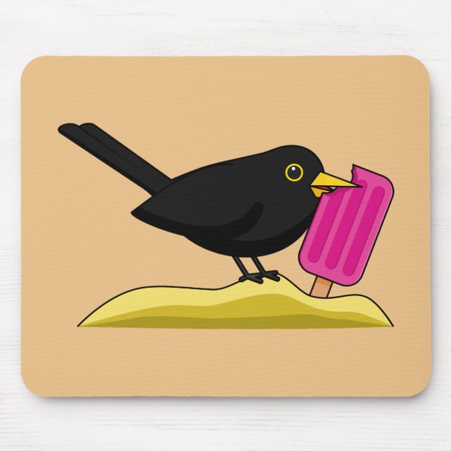 Mousepad Cartoon Blackbird Comendo Um Sorvete (Frente)