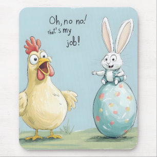 Mousepad Cartoon Bunny Pintinho, Diversão de Páscoa de Ovo