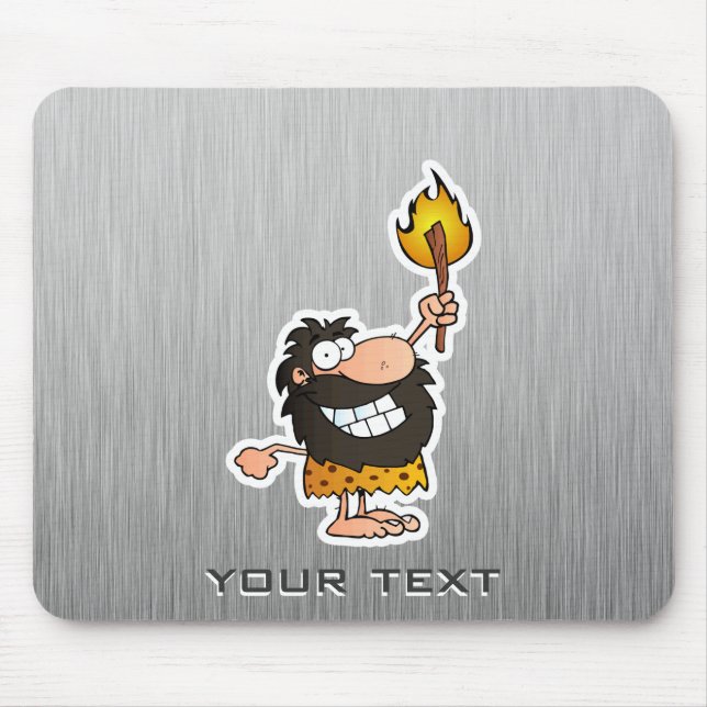 Mousepad Cartoon Caveman; Metal-look (Frente)