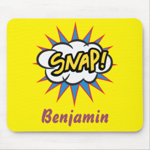 Mousepad Cartoon Comic book padrão amarelo brilhante