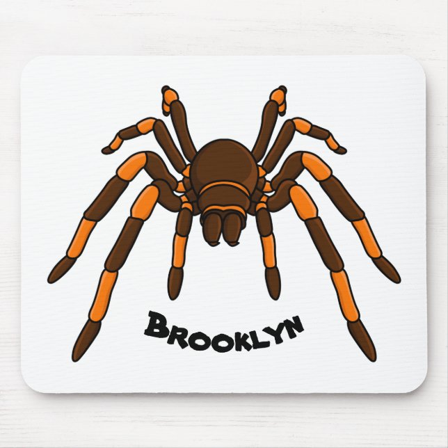 Mousepad Cartoon de aranha-do-marrom e-laranja-acastanhado (Frente)