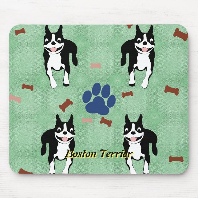 Mousepad Cartoon de Boston Terrier (Frente)