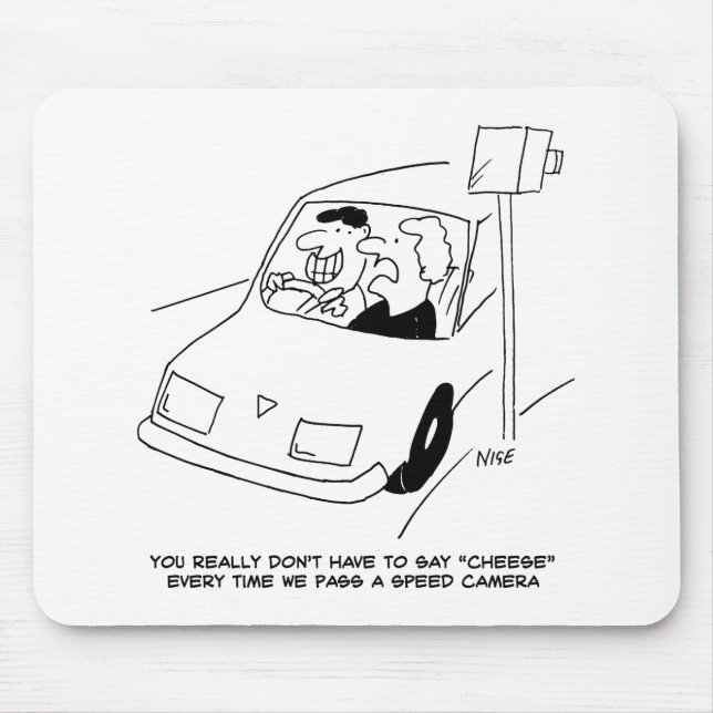 Mousepad Cartoon De Câmera De Velocidade Engraçada Mostra O (Frente)
