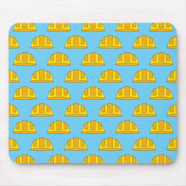 Mousepad Cartoon de chapéu de Duro amarelo (Frente)