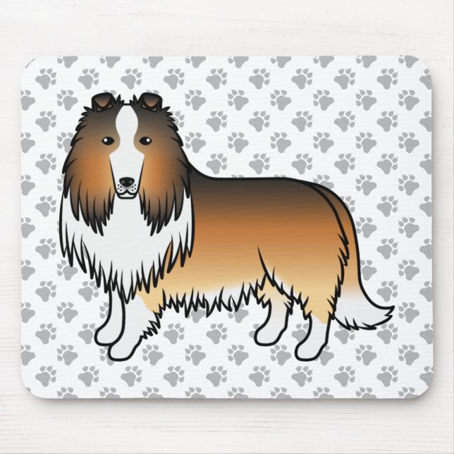 Mousepad Cartoon de Collie em Massa (Frente)