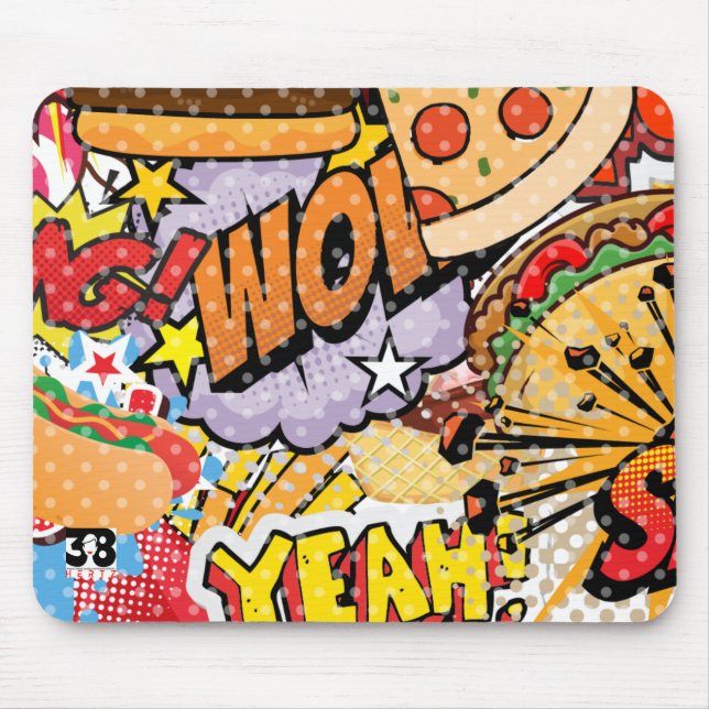 Mousepad Cartoon de comida (Frente)