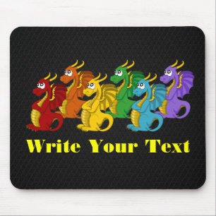 Mousepad Cartoon de dragões coloridos