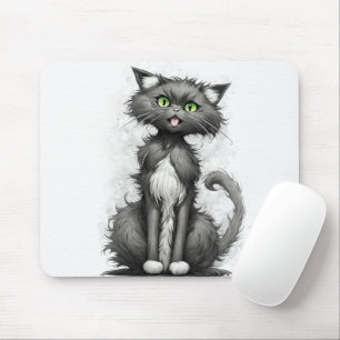 Mousepad Cartoon de Gato Louco