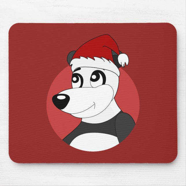 Mousepad Cartoon de Natal com uma pastilha de rato panda fo (Frente)