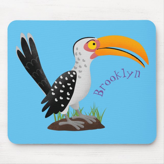 Mousepad Cartoon de pássaros-de-bico-amarelo engraçado (Frente)