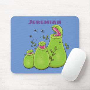Mousepad Cartoon de plantas carnívoras verdes e engraçadas