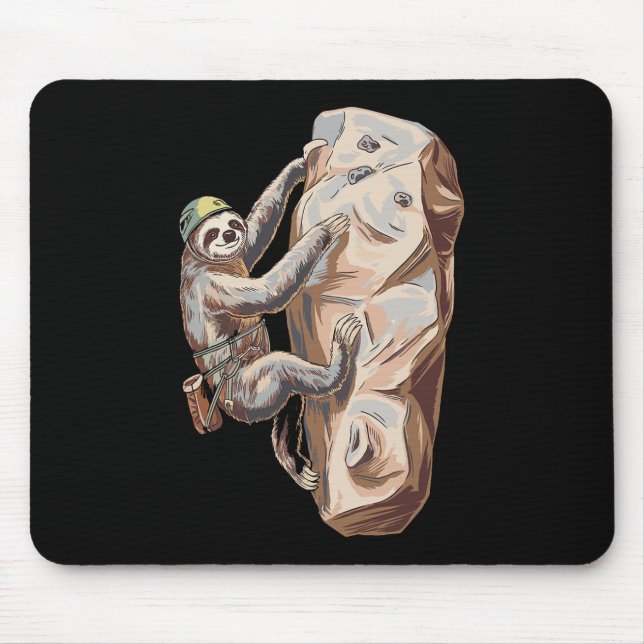 Mousepad Cartoon de Preguiça Engraçada Escalando Rochas  (Frente)