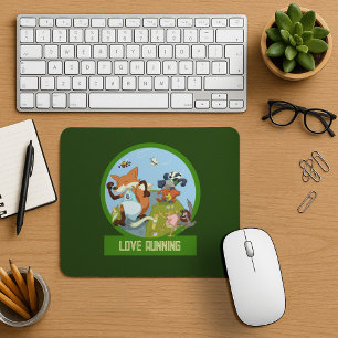 Mousepad Cartoon de Raça de Animais da Floresta Engraçada