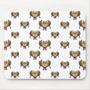 Mousepad Cartoon de Skiing Coruja