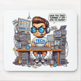 Mousepad Cartoon de suporte técnico engraçado