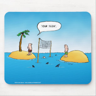 Mousepad Cartoon Engraçado de Voleibol de Tubarão
