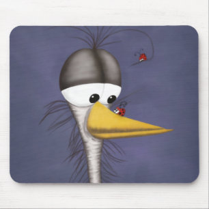 Mousepad Cartoon Engraçado Egret